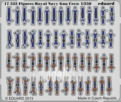 17522 Eduard 1/350 Фототравление для Figures Royal Navy Gun Crew S.A.  1/350  3D