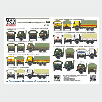 ASK72118 All Scale Kits (ASK) 1/72  DECALS ДЕКАЛЬ К-5350 