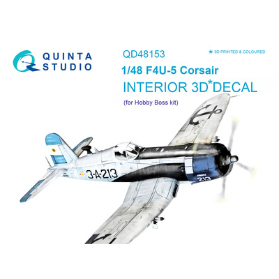 QD48153 Quinta Studio 1/48 3D Декаль интерьера кабины F4U-5 (для модели Hobby Boss)