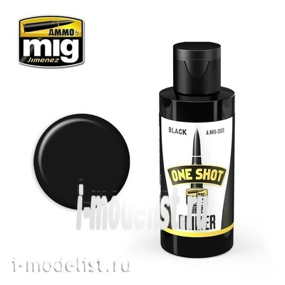 AMIG2023 Ammo Mig ONE SHOT PRIMER - BLACK (Самовыравнивающийся грунтовочный раствор черного цвета) 60 мл.