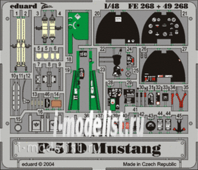 FE268 Eduard 1/48 Цветное фототравление для P-51D