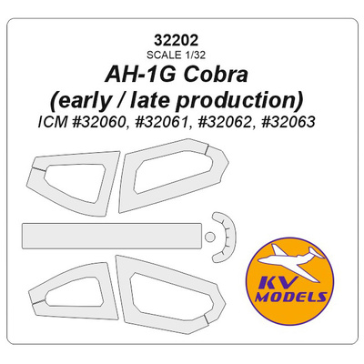 32202 KV Models 1/32 Paint mask for AH-1G Cobra (early / late production)