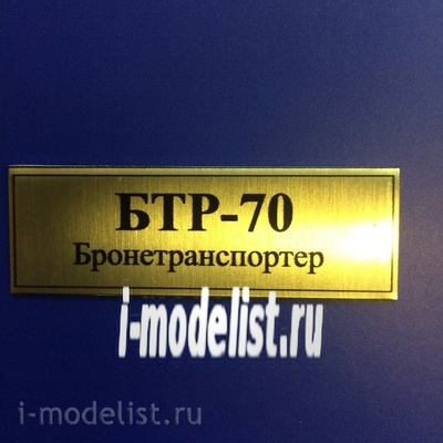 Т15 Plate Табличка для БТР-70 60х20 мм, цвет золото