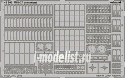 48905 Eduard 1/48 Фототравление MiGG-27 вооружение