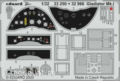 33250 Eduard 1/32 Фототравление для Gladiator MK.I (ICM)