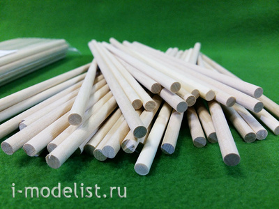 5140 СВмодель Палочка круглая 6 мм, береза, длина 200 мм., 40 шт.