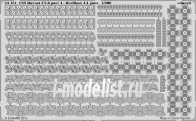 53131 1/200 Eduard photo etched parts for USS Hornet CV-8 part 4 - Oerlikon AA guns