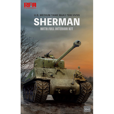 RM-5042 Rye Field Model 1/35 Средний танк M4A3 76W HVSS Sherman с интерьером и траками