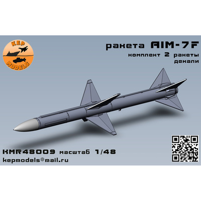 KMR48009 KEPmodels 1/48 Ракета AIM-7F 2 шт.