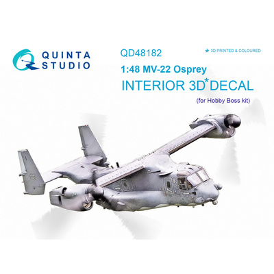 QD48182 Quinta Studio 1/48 3D Декаль интерьера кабины MV-22 Osprey (для модели HobbyBoss)