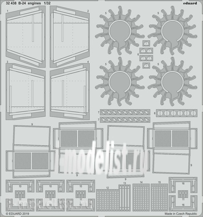 32438 Eduard 1/32 B-24 двигатели