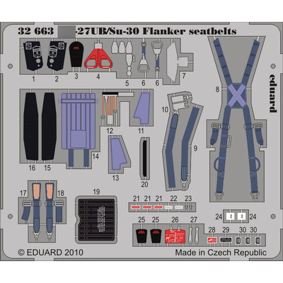 32663 Eduard 1/32 Фототравление привязные ремни С-27UB/С-30 Flanker seatbelts  