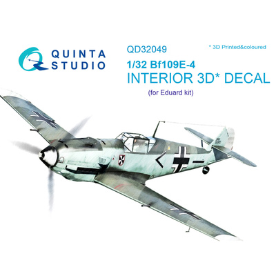 QD32049 Quinta Studio 1/32 3D Декаль интерьера кабины Bf 109E-4 (для модели Eduard)