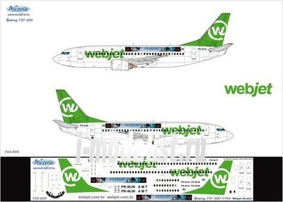 733-005 Ascensio 1/144 Декаль на самолет боенг 737-300 (Webet (Avtar))