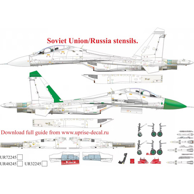 UR32245 UpRise 1/32 Декали для С-27UB Flanker с тех. надписями