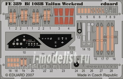 FE389 Eduard 1/48 Цветное фототравление для Bf 108B Taifun Weekend