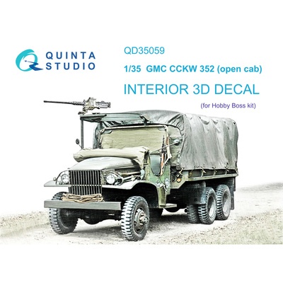 QD35059 Quinta Studio 1/35 3D Декаль интерьера GMC CCKW 352 Open Cab (HobbyBoss)