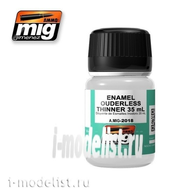 AMIG2018 Ammo Mig ENAMEL OUDERLESS THINNER 35 ML (Растворитель для эмали)