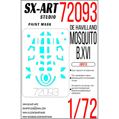 72093 SX-Art 1/72 Окрасочная маска de Havilland Mosquito B.XVI (Airfix)