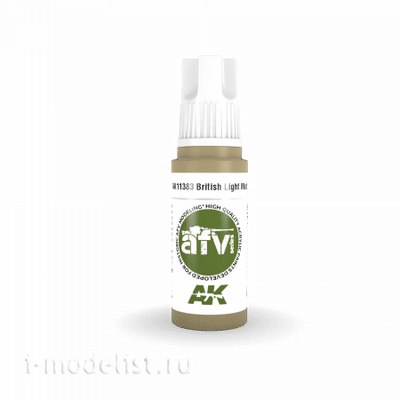 AK11383 AK Interactive Краска акриловая BRITISH LIGHT MUD (британская светлая грязь) 17 мл