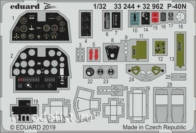 33244 Eduard 1/32 Набор фототравления для P-40N