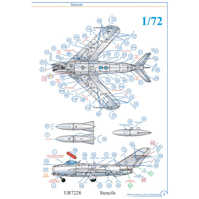 UR7228 UpRise 1/72 Декали для MiGG-17 Тех. надписи