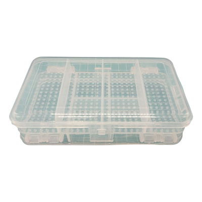 MW-BOX04 MANWAH Прозрачный пластиковый ящик, двухсторонняя (с 6+4 ячейки) 14.4х8.5х4.3 см