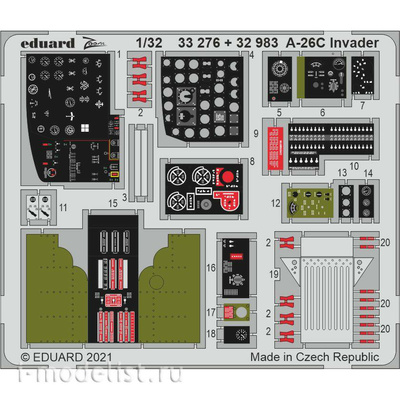 33276 Eduard 1/32 Фототравление для A-26C Invader