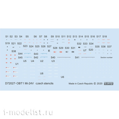 D72027 Eduard 1/72 Декаль для Мu-24В тех.надписи на чешском