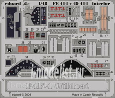 FE414 Eduard 1/48 Цветное фототравление для F4F-4 interior S. A.
