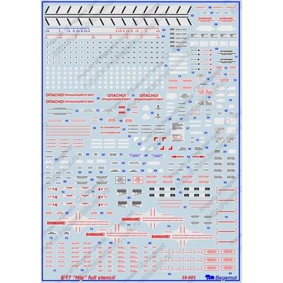 35001 Begemot 1/35, technical labels for the 