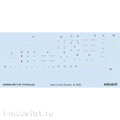 D48066 Eduard 1/48 Decal for Bf 110 Technical Lettering