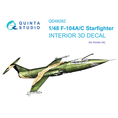 QD48282 Quinta Studio 1/48 3D Декаль интерьера кабины F-104A/С (Kinetic)