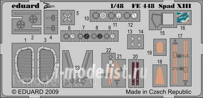 FE448 Eduard 1/48 Цветное фототравление для Spad XIII Weekend