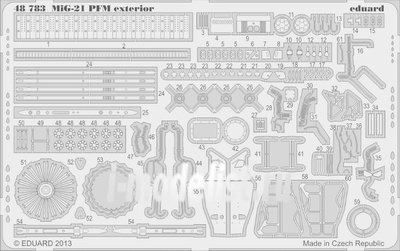 48783 Eduard 1/48 Фототравление MiGG-21PFM exterior