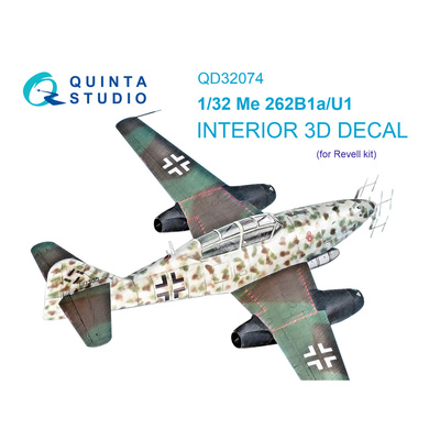 QD32074 Quinta Studio 1/32 3D Декаль интерьера кабины Me 262B1a/U-1 (Revell)
