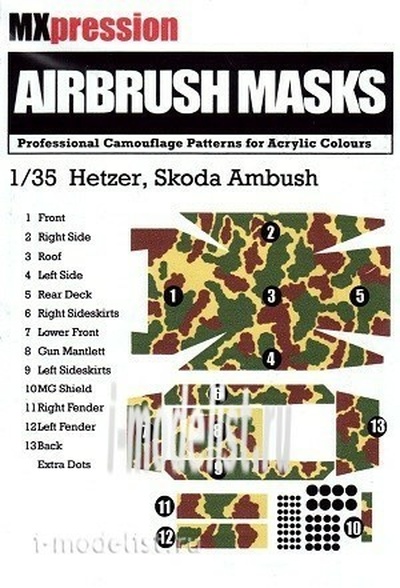 MX35001 MXpression 1/35 camouflage mask Hetzer Skoda Ambush, Airbrush Mask