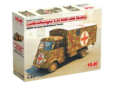 35417 ICM 1/35 Германский санитарный автомобиль Lastkraftwagen 3,5 т AHN с будкой