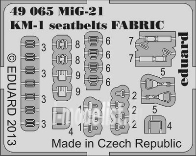 49065 Eduard 1/48 Фототравление для MiGG-21 KM-1 seatbelts FABRIC