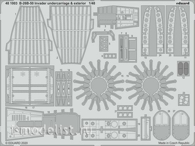 481003 Eduard 1/48 Набор фототравления B-26B-50 Invader шасси и экстерьер