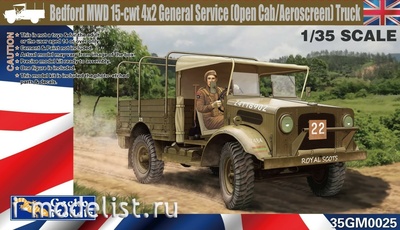 35GM0025 Gecko Models 1/35 Bedford MWD 15-cwt 4x2 General Service (Open Cab/Aeroscreen) Truck