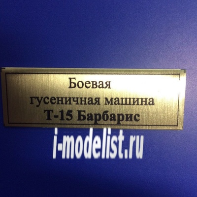 Т114 Plate Табличка для Боевая гусенечная машина тип 15 Барбарис 60х20 мм, цвет золото