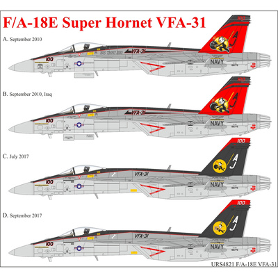URS4821 UpRise 1/48 Декали для F/A-18E Super Hornet VFA-31 CAG