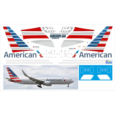 767300-10 PasDecals 1/144 Декаль на B 767-300 AMERICAN NEW