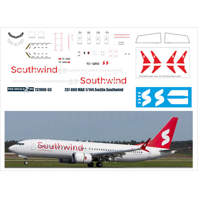 737800-53 PasDecals 1/144 Декаль на B 737-800 SouthWind