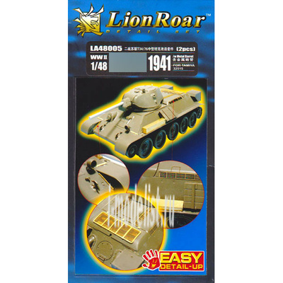LA48005 Lion Roar 1/48 Набор фототравления и металлический ствол для танка тип 34/76 1941 г.