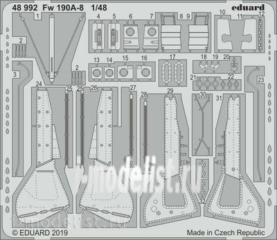 48992 Eduard 1/48 Фототравление для Fw 190A-8