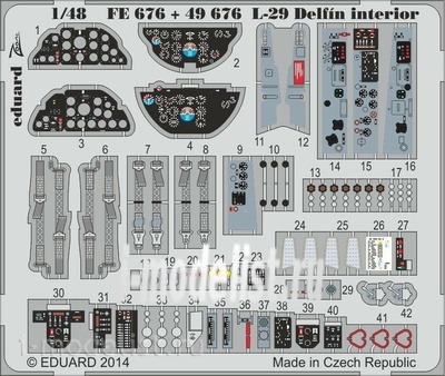 FE676 Eduard 1/48 Цветное фототравление для L-29 Delfin interior S.A.