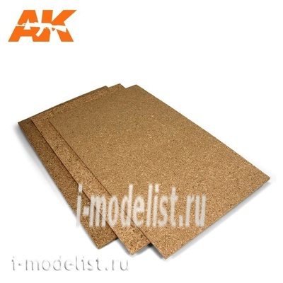 AK8055 AK Interactive Пробковый лист 200x290x 6 мм, крупнозернистый
