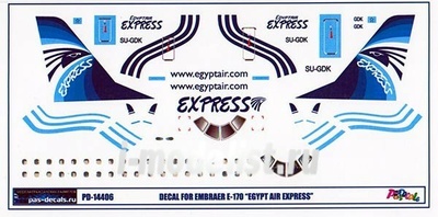 PD-14406 PasDecals 1/144 Декаль еа Embraer 170 EGYPT Air